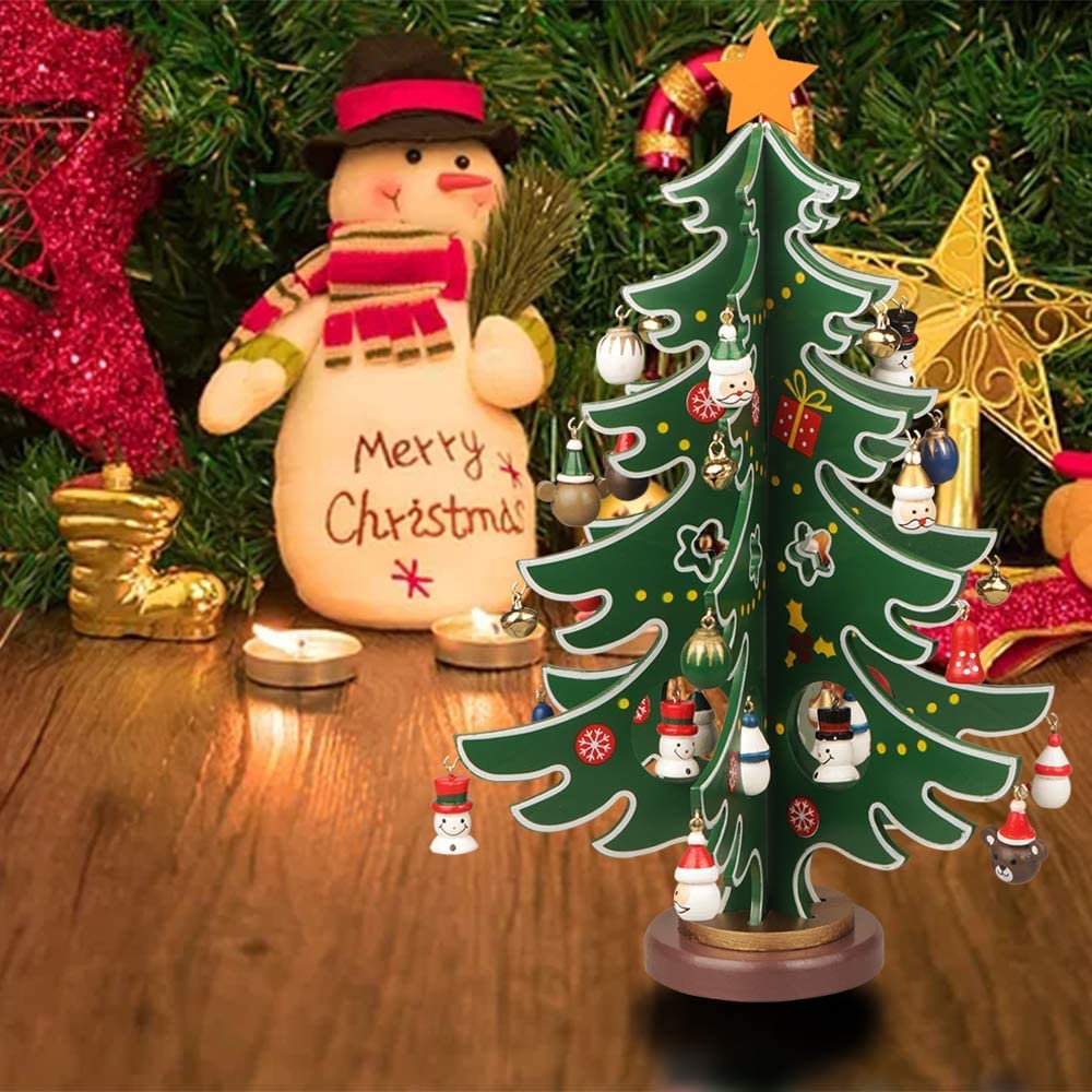 Amazon | クリスマス 飾り ミニ クリスマスツリ 卓上 木製 インテリア 