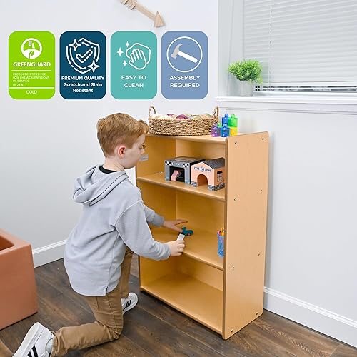 Miniatura 4 de Children's Factory Value Line - Estantería estrecha de 3 estantes para niños pequeños y organizadores de juguetes, para guardería, sala de juegos,