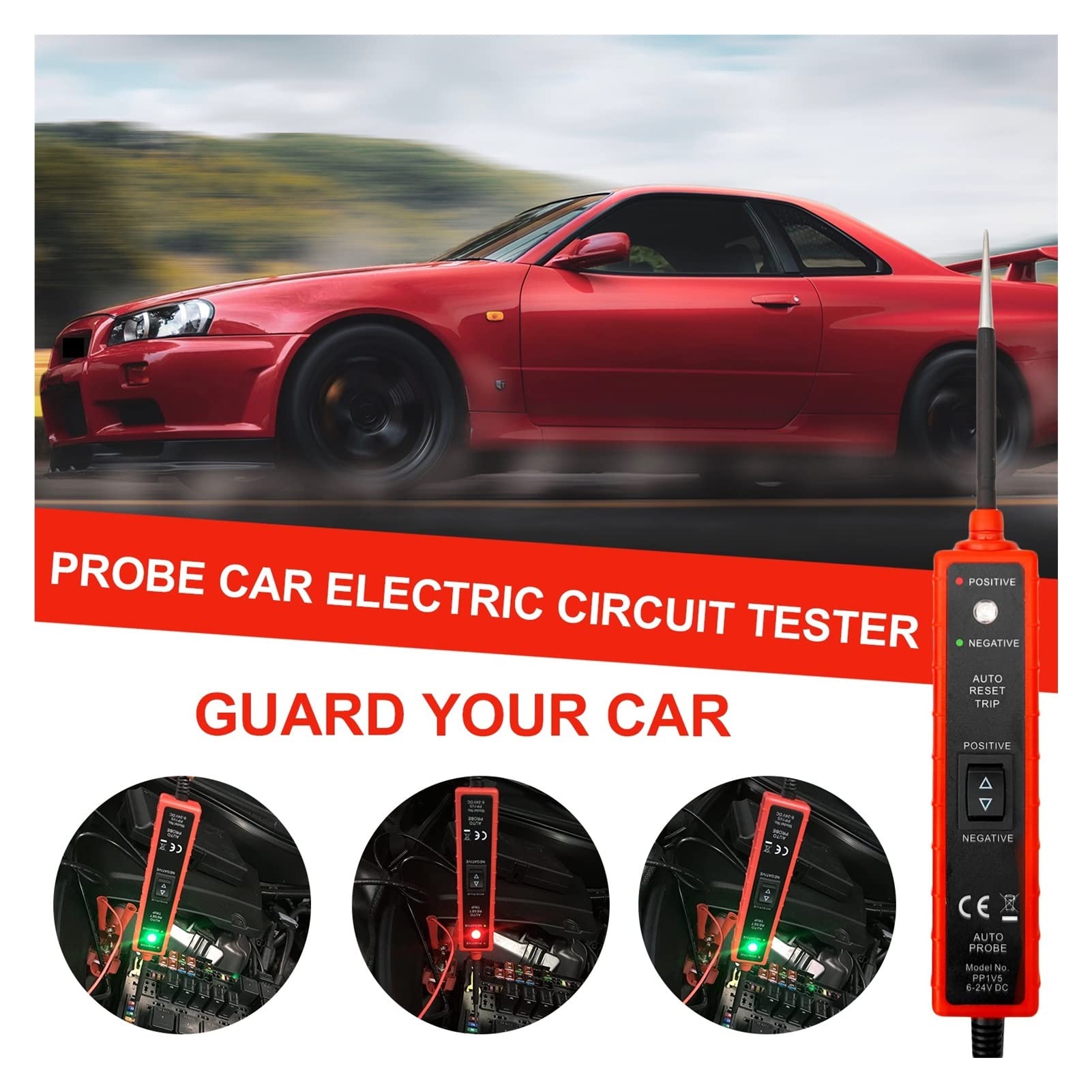 EM285 Tester de circuitos eléctricos automotrices Sistema eléctrico Tester 6-2 4V DC Penador de prueba de manejo multifunción automotriz Para Ethernet y teléfono