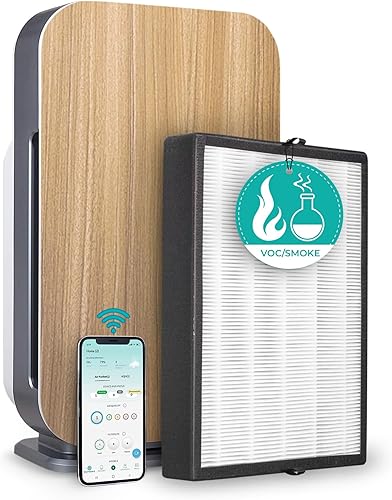 Miniatura 1 de Alen BreatheSmart 45i purificador de aire con sensor inteligente para habitaciones grandes de hasta 800 pies cuadrados, elimina alérgenos, polen,