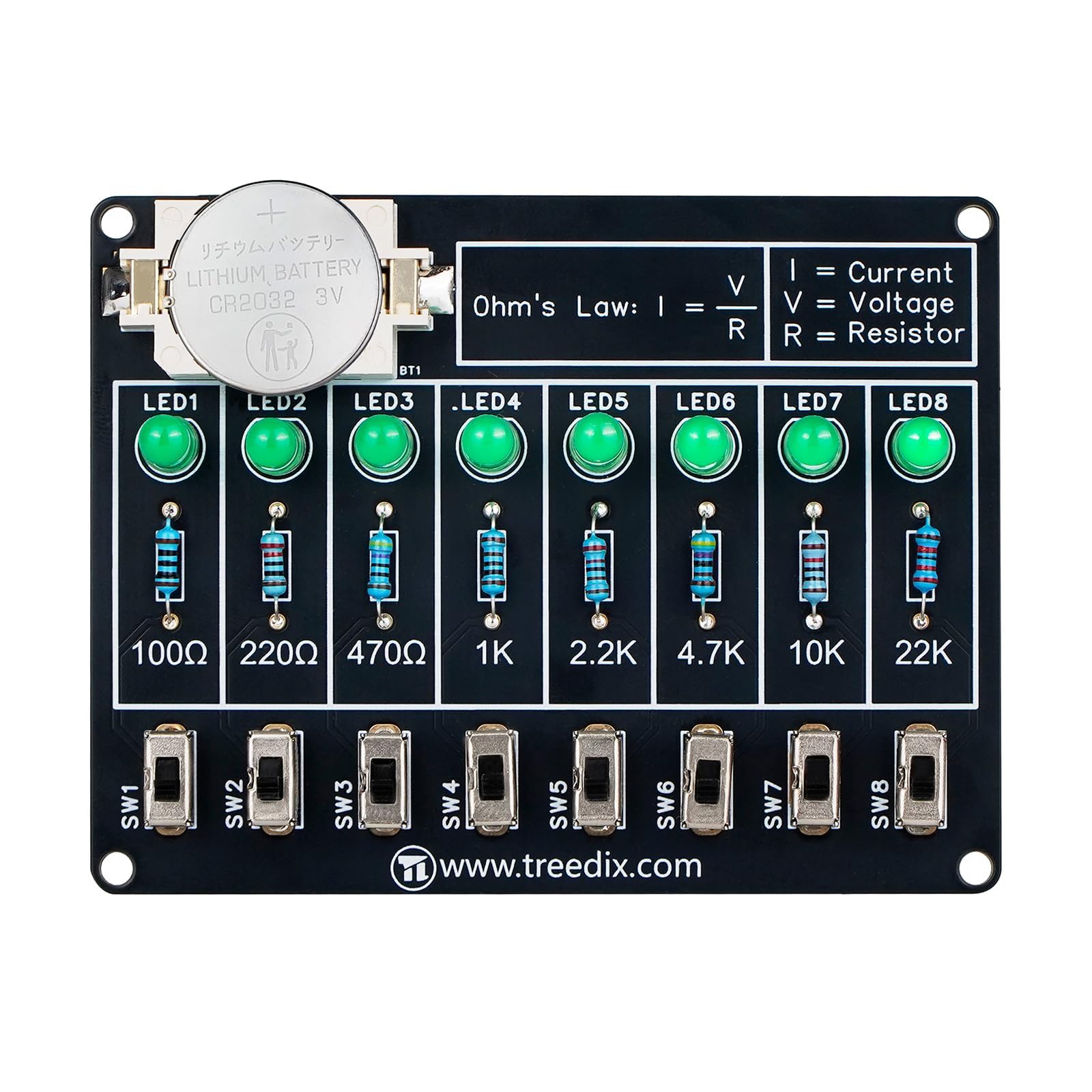 Treedix Light Soldering Practice Kit, Diy Electronic Project Learning Circuit Solder Board, Resistor Learning Board, Soldering Kit Projects For Learning Current And Resistance Relationship