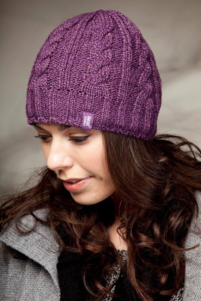 HEAT HOLDERS - Women's Thermal Fleece Cable Knit Winter Hat 3.4 Tog - One Size - Image 4