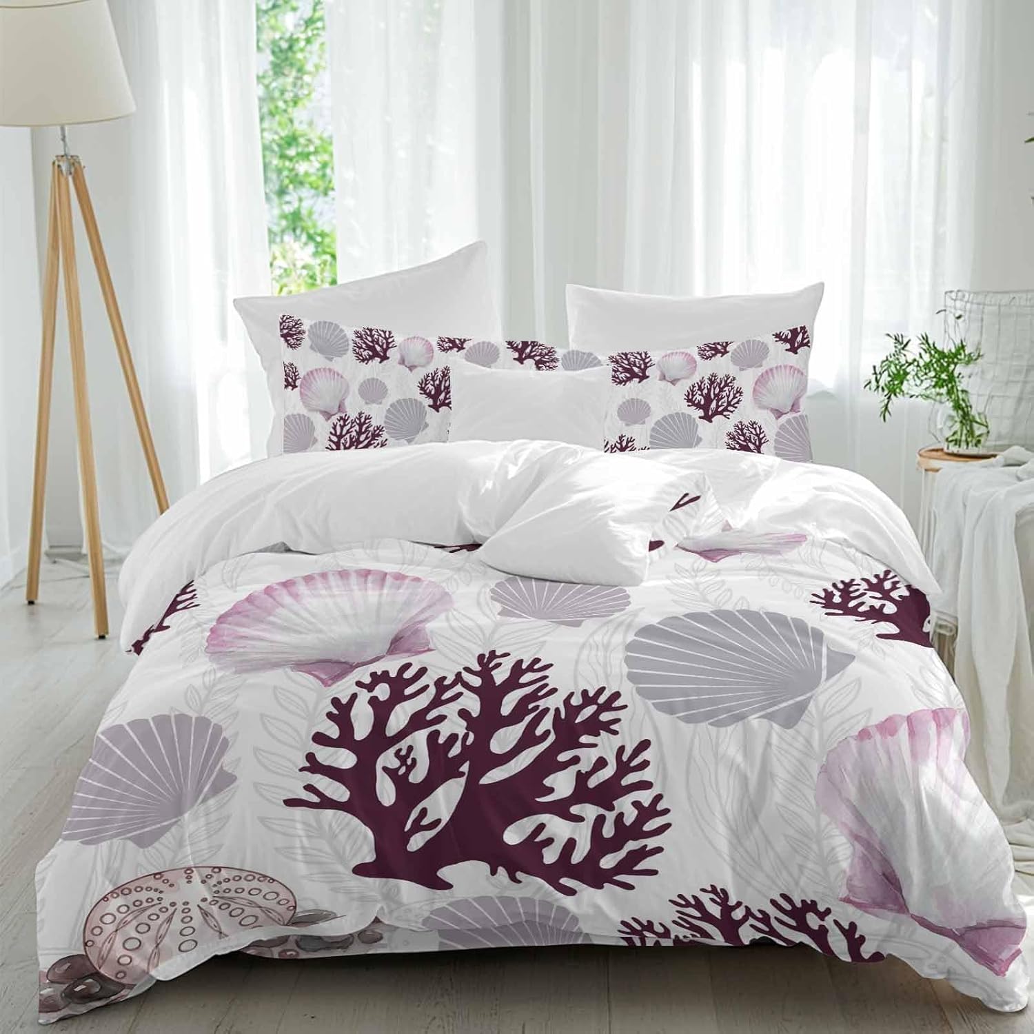 Housse de couette 140x200 corail pour une chambre océanique