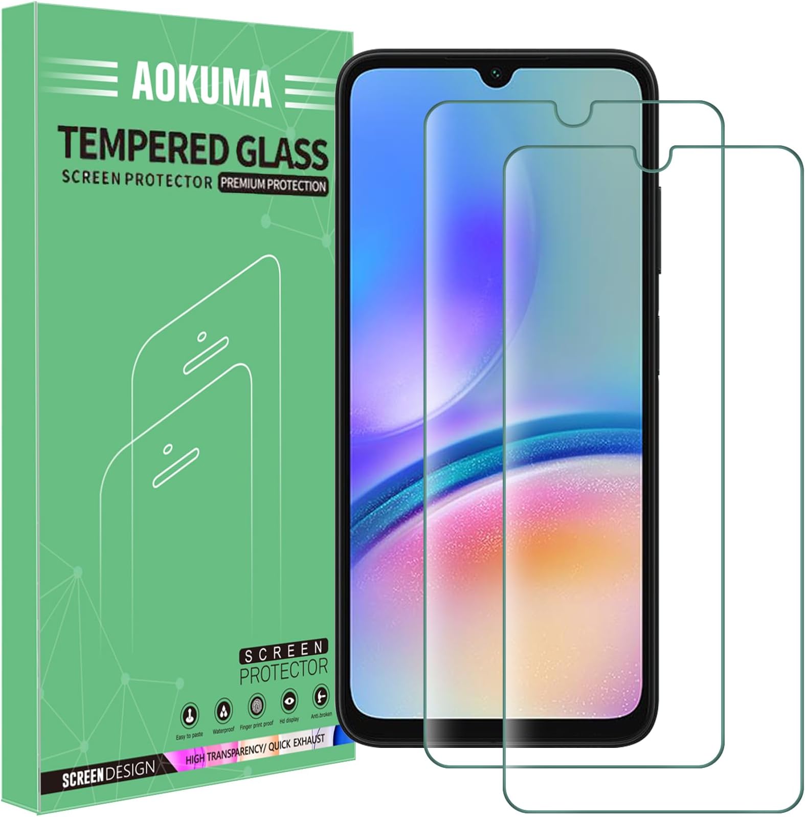 – Tempered Glass For Samsung Galaxy A05s/A05 5G Screen Protector, 2 Pack Screen Protector,9H Hardness,Anti-Scratch,Anti-Fingerprint,Bubble-Free,HD Clear,Premium Protective Film Case Friendly