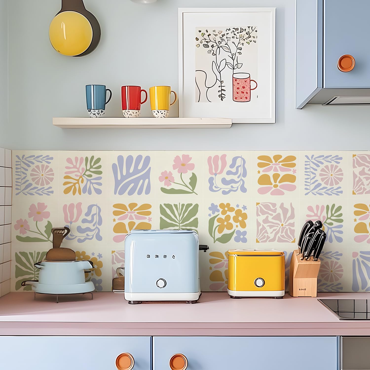 Alwayspon Adesivi Per Piastrelle Autoadesivi - Grigio Terrazzo - 10 Pezzi 20x20 Cm - Stacca E Attacca Per Bagno, Cucina, Paraspruzzi - Rimovibili - 4