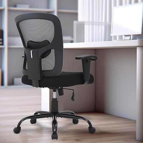 Miniatura 2 de PayLessHere Silla de escritorio ergonómica, silla de oficina, silla de computadora de 500 libras con soporte lumbar, asiento ancho, brazos
