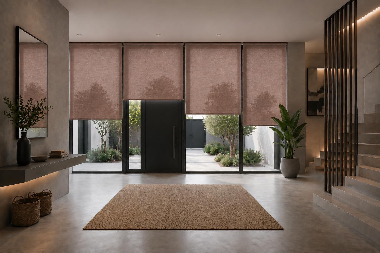 Estoralis Bran Store Enrouleur Tamisant, Marron, 110 x 250 cm