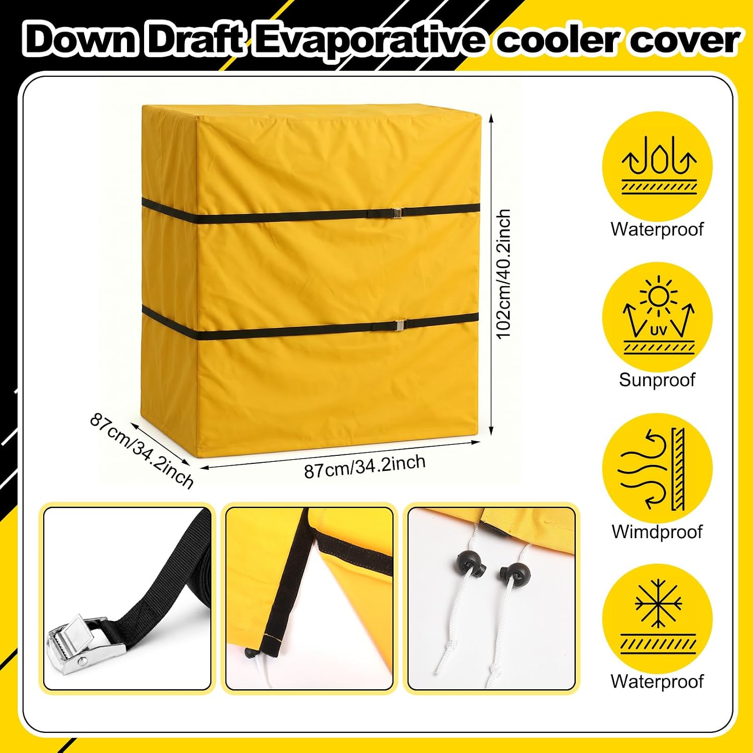 Down Draft Evaporative Cooler Cover, 34" w X 34" d X 40" h