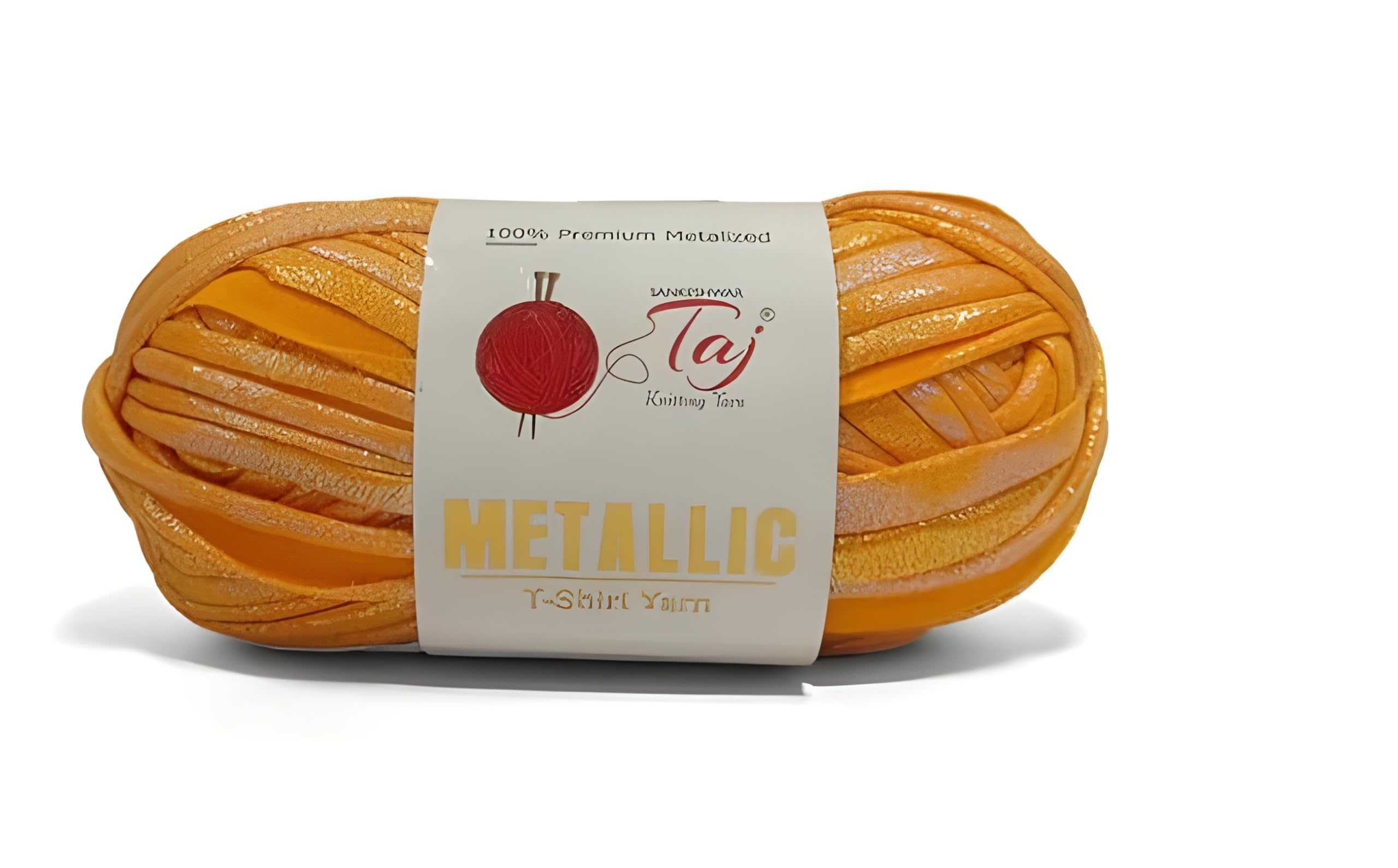 Metallic T-Shirt Yarn for Crochet & Knitting – Orange, Premium Shiny Fabric Yarn for Bags, Baskets, Macramé, Home Décor & DIY Crafts | Soft, Durable | 100g-image-45