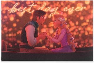 Open Road Brands Disney Tangled Best Day Ever Gallery Wrapped Canvas Wall Art - Romantic Lantern Scene Rapunzel Wall Decor for Home
