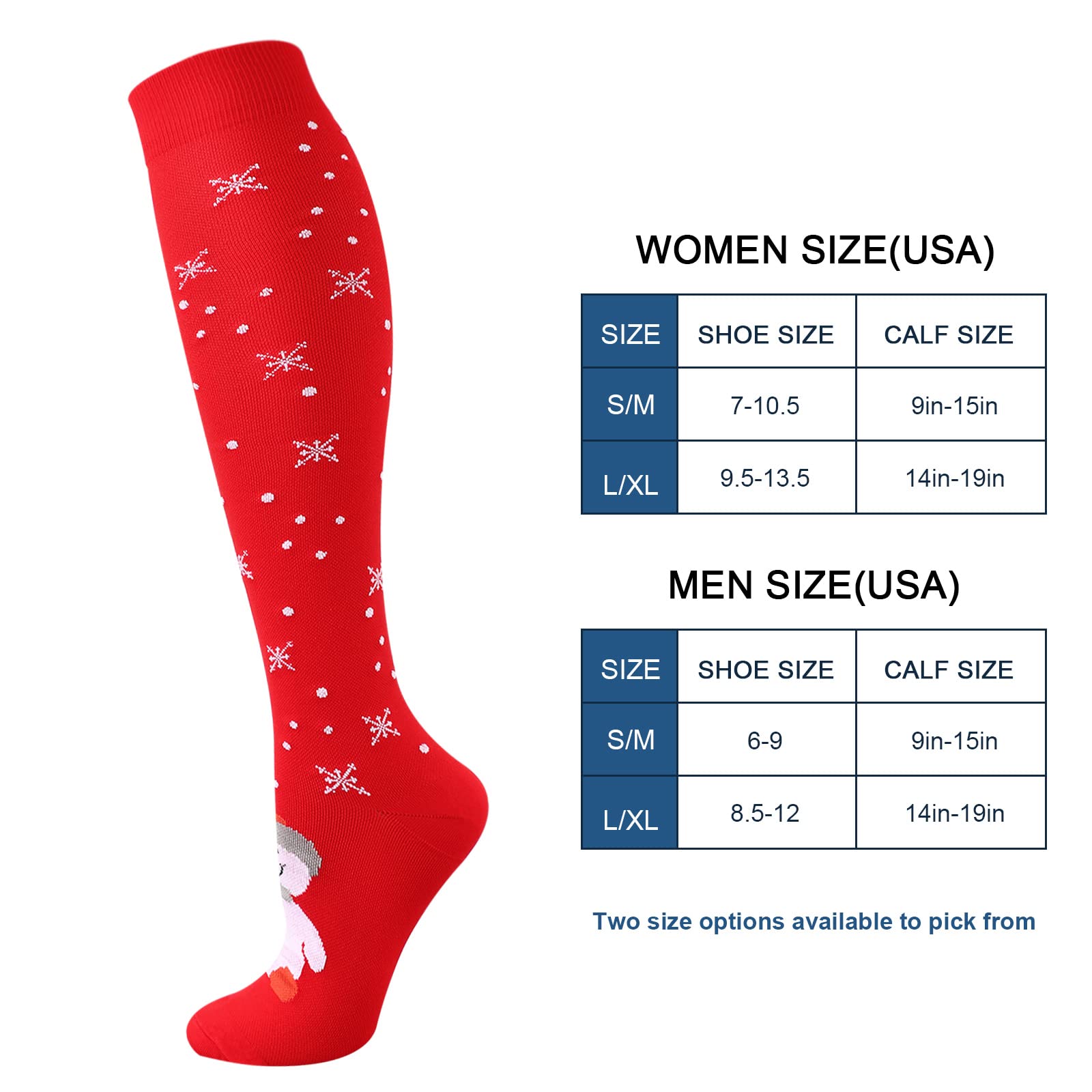 DRESHOW Calze a Compressione Graduata per Uomo E Donna Calze Elastiche Sportive per Atletica, Corsa, Viaggi Volo, Ciclismo