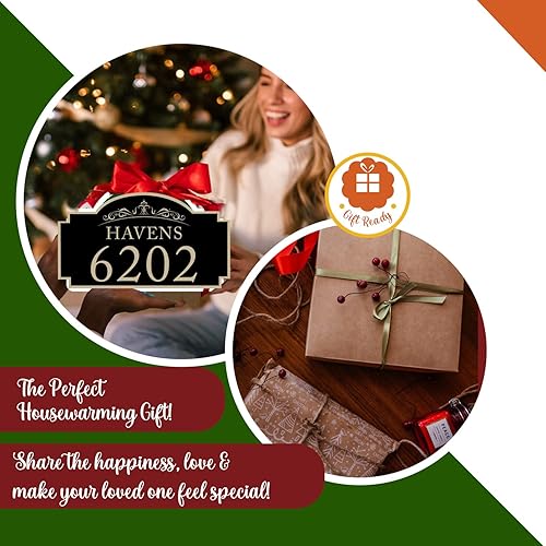 Vista 48 de Placa de dirección de metal personalizada, letreros de números para placa de pared de casa, letrero de dirección de nombre de calle, números de casa