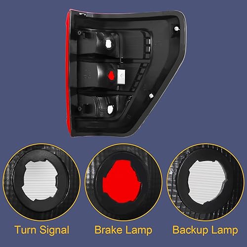 Miniatura 3 de Luz trasera para Ford F150 F-150 XL 2021 2022 2023 21 22 23 lámpara de freno trasera lado izquierdo del conductor (borde cromado)