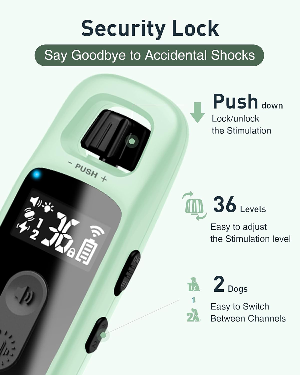ABBIDOT Shock Collar for Dogs, 3300 FT Dog Training Collar with Remote, IPX7 Waterproof with 4 Training Modes, Rechargeable E-Collar for All Breeds (15-120 lbs)