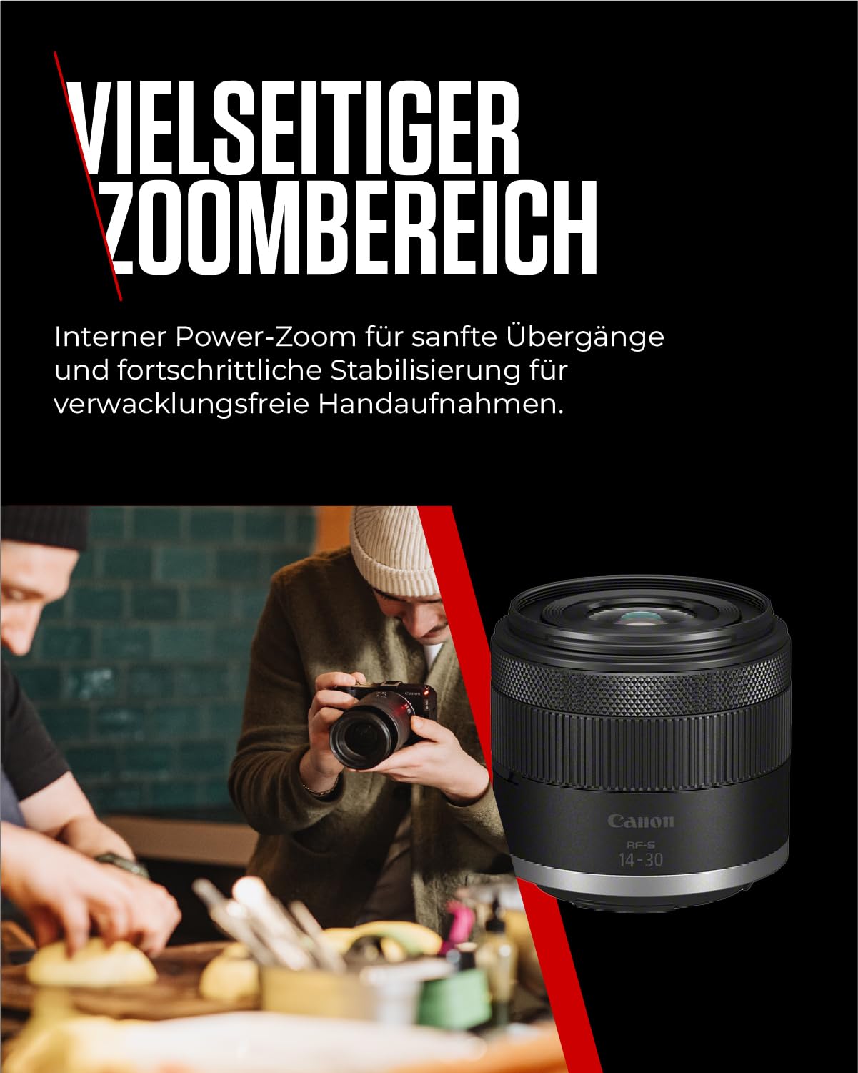 Canon Objektiv RF-S 14-30mm F4-6.3 is STM PZ – Ultraweitwinkel-Zoomobjektiv mit 5-Stufen-Bildstabilisator & Power-Zoom für Vlogging & Content Creator | Kompatibel mit dem Canon EOS R System