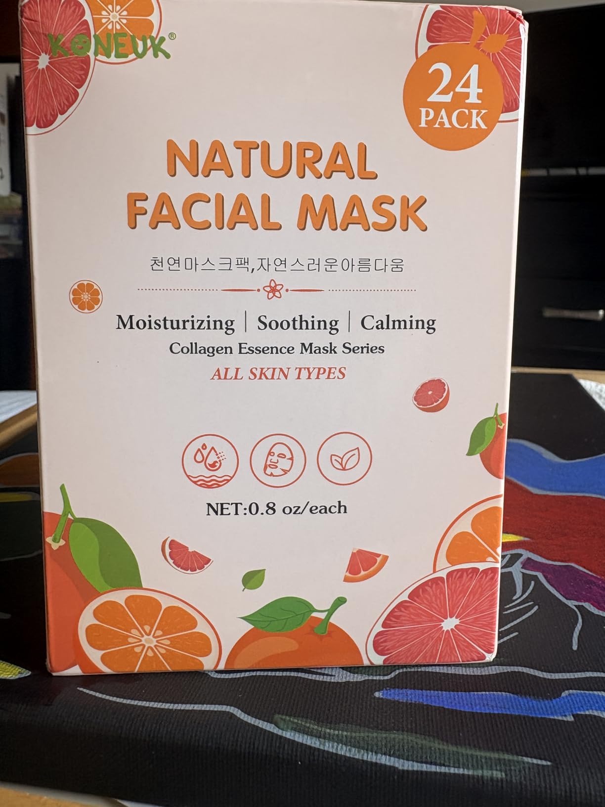 KONEUK 24 Pack Fruit Kids Face Mask, Collagen Hydrating Face Masks Skincare for Teens Girls, Skin Care for Kids, Spa Party Supplies and Bulk Birthday