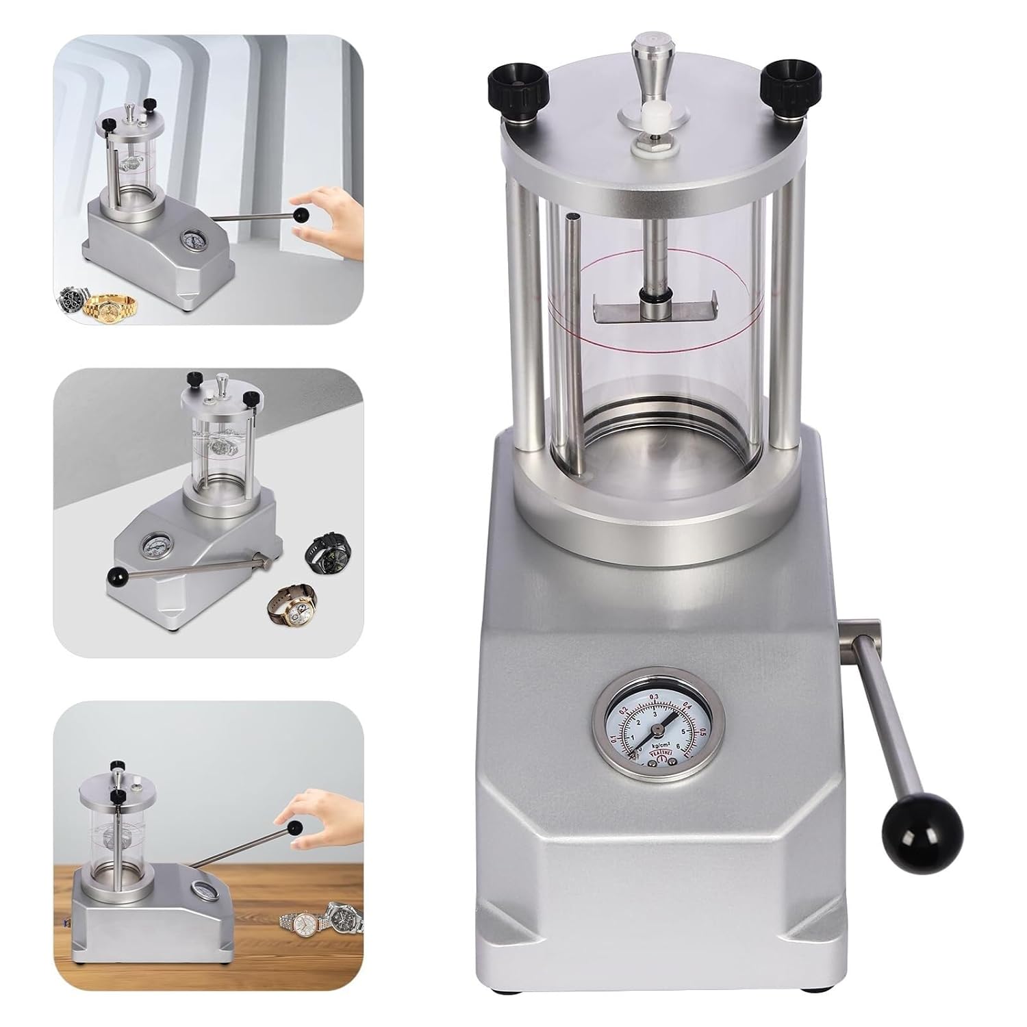 Waterproof Watch Tester Tool - 2-Watch Case Pressure Resistance Test Machine, Underwater Pressure Tester for Accurate Watch Durability Assessment