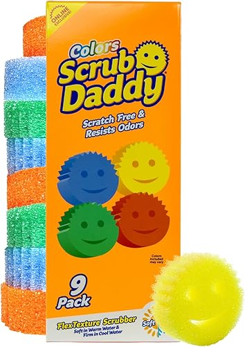 Miniatura 10 de Scrub Daddy Esponjas de Color – Esponjas multiusos para platos sin arañazos para limpieza de cocina, baño y hogar – Hechas con espuma de polímero