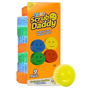 Scrub Daddy Scratch-Free Multipurpose Kitchen Sponges - Bulk Dish Sponges for Kitchen Bathroom Household Cleaning More - Made