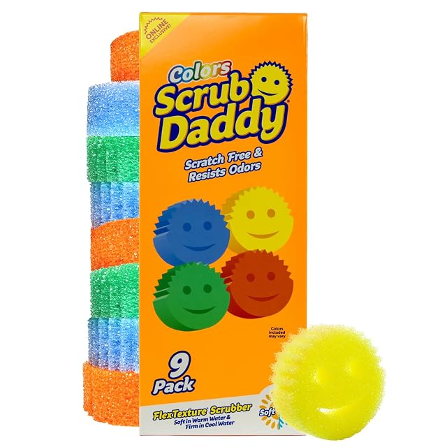 Scrub Daddy Scratch-Free Multipurpose Kitchen Sponges - Bulk Dish Sponges for Kitchen Bathroom Household Cleaning More - Made