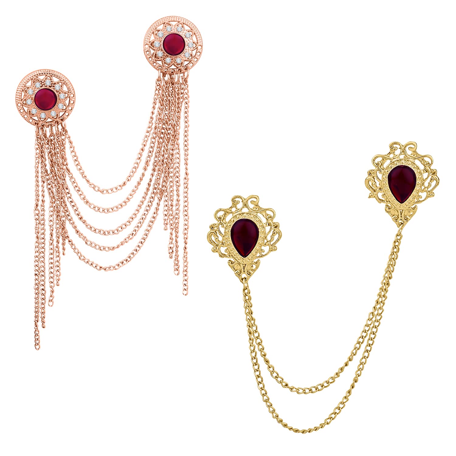 See full amazon price history chart for Mahi Combo of Layered Chains Wedding Brooch with Maroon Crystals for Men (CO1105455M) Mahi Combo of Layered Chains Wedding Brooch with Maroon Crystals for Men (CO1105455M) (B0BKTS1YZ6) Amazon Price History, Amazon Price Tracker