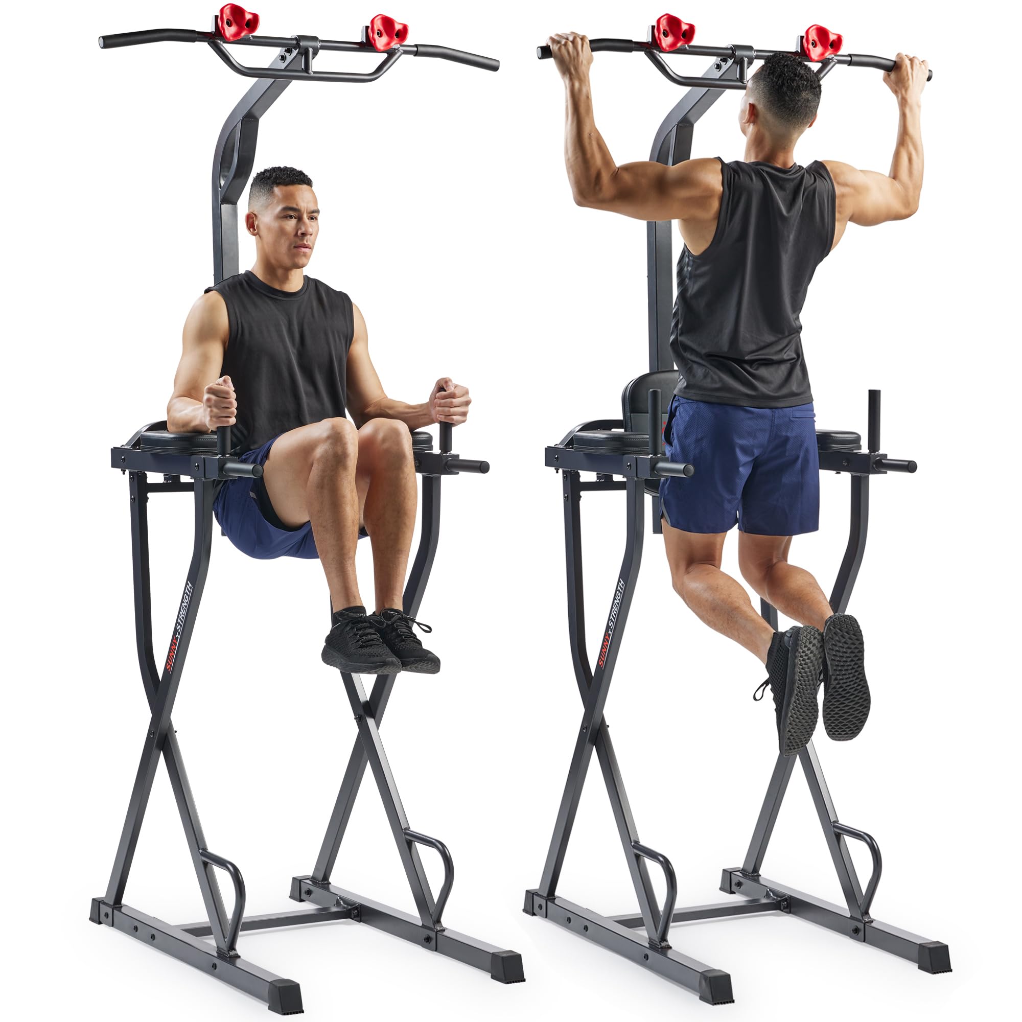 Photo 1 of ***Scrape damage**Sunny Health & Fitness Captain’s Chair Full Body Multi-functional Power Tower with Adjustable Pull-Up Bar, Rock-Climbing Grip, Dip Station, Push-Up Bar, Total Home Gym Strength Training - SF-XF922081