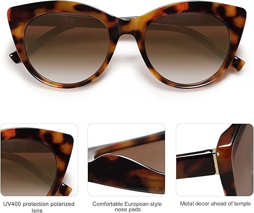 Vista 20 de SOJOS Trendy Polarized Sunglasses for Women,Retro Cat Eye Womens Sun Glasses SJ2221