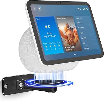 Wall Mount for Echo Show 11 and Echo Show 8 4th Generation, Swivel and Tilt Wall Bracket, Aluminum Adjustable Mount with Cable Management,Saving Space,Easy Installation Black