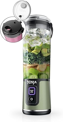 Miniatura 24 de Ninja Blast Batidora portátil, inalámbrica, recipiente de 18 onzas, licuadora personal para batidos y licuados, sin BPA, tapa a prueba de fugas y