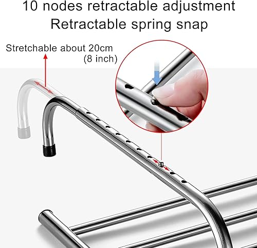 Miniatura 5 de Estante de secado de lavandería de acero inoxidable, estantes de secado de ropa retráctiles para barandillas de balcón, alféizar de ventana, soporte