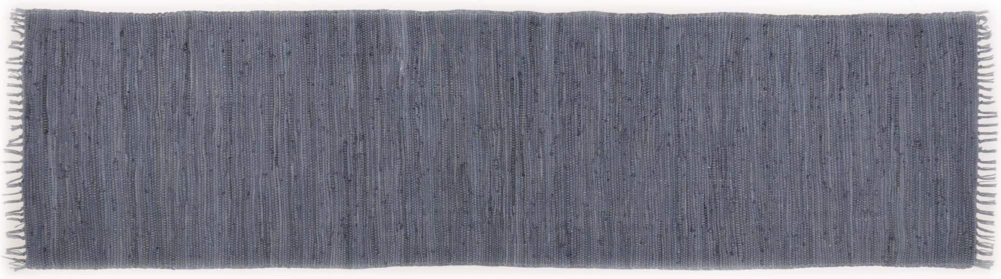 Theko Happy Cotton - Alfombra (100% algodón, 70 x 250 cm), Color Gris
