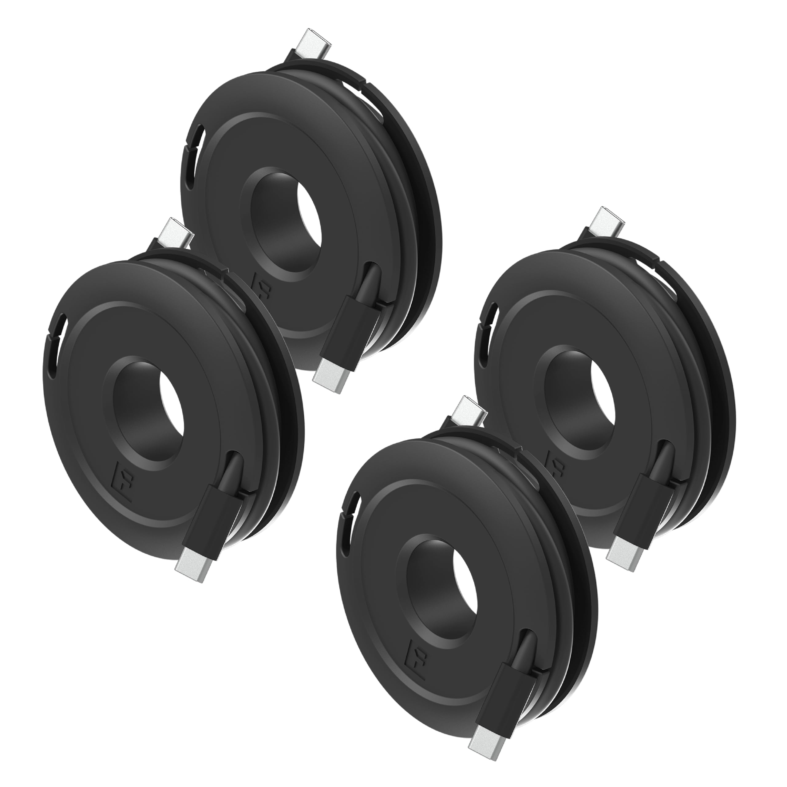 Side Winder Mini and Max Headphone, Earbud and Charging Cable Winder and Organizer Perfect for Wrapping Earbuds and Cords for Travel and Organization 4-Pack (Black, Max)