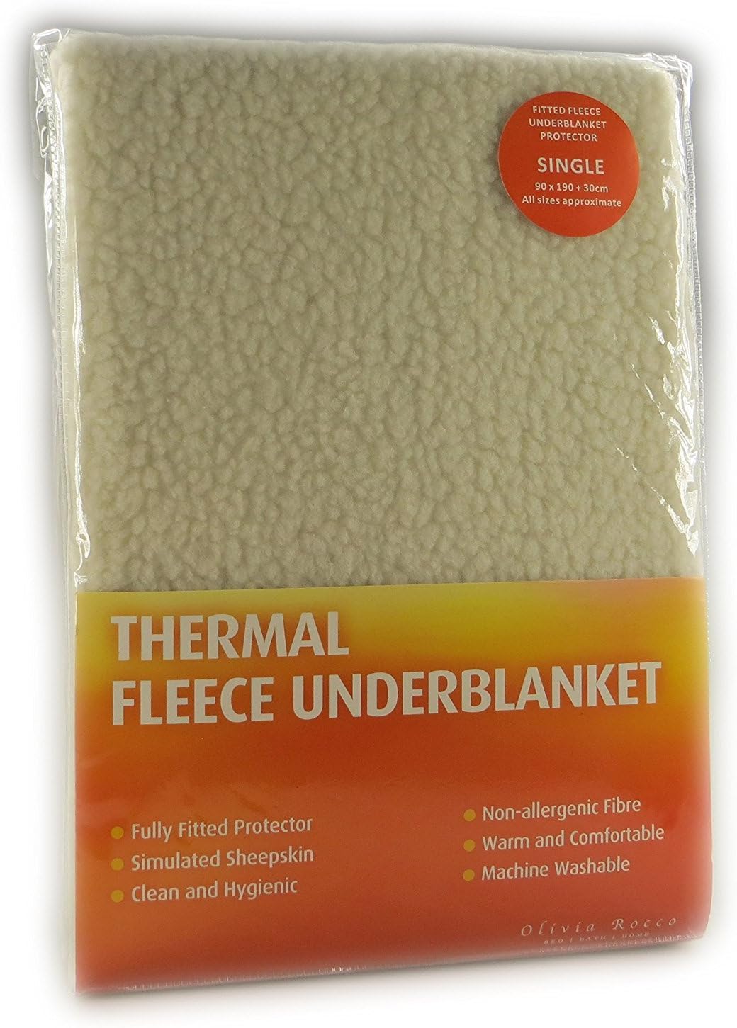 HOME TLC THERMAL FLEECE UNDERBLANKET DEEP FITTED BLANKET PROTECTOR BUNK SINGLE 4 FEET DOUBLE KING SUPERKING SIZES (Bunk)