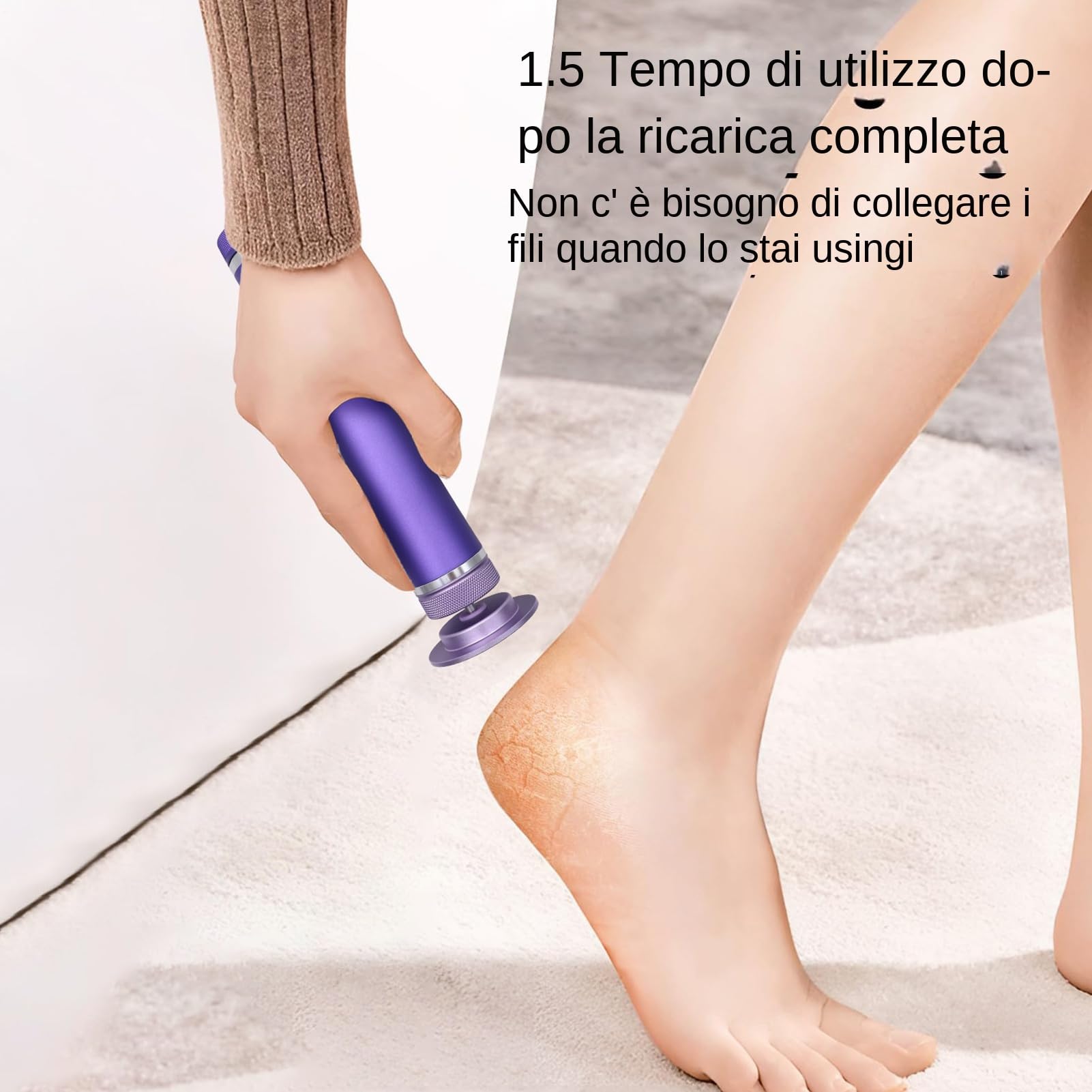 Rimuovi Calli Elettrico - Trattamento Calli con Dispositivo Elettrico,12 Velocità Regolabili Ricaricabile Talloni per Uomini Donne Atleti Anziani Casa Pedicure Centro Benessere e Spa