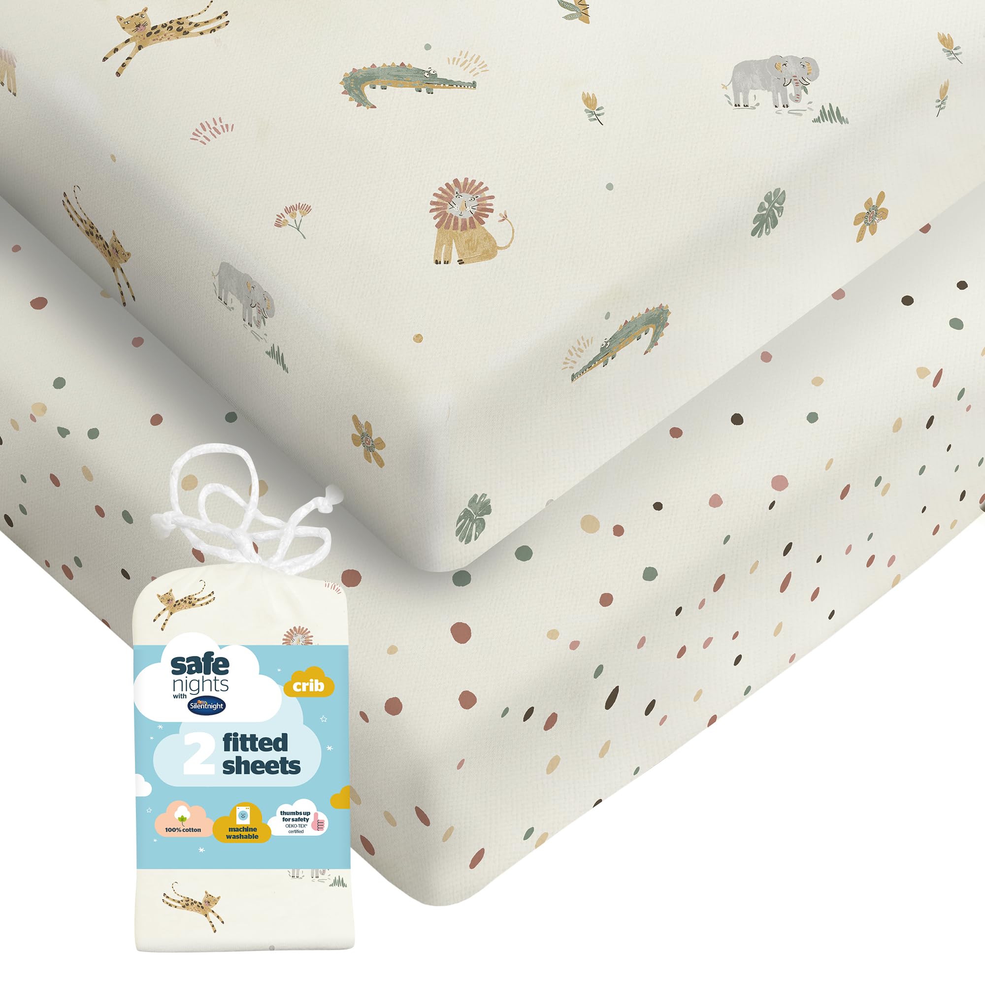 Silentnight Safe Nights Fitted Sheet, Safari