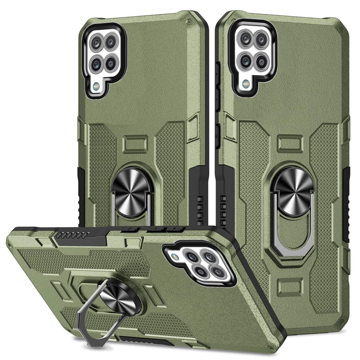 Sidande Case for Galaxy A12/Samsung A12/Galaxy M12/F12 SM-A125U Case, Heavy Duty Kickstand Holder Built-in Magnetic Car Mount Shockproof Camera