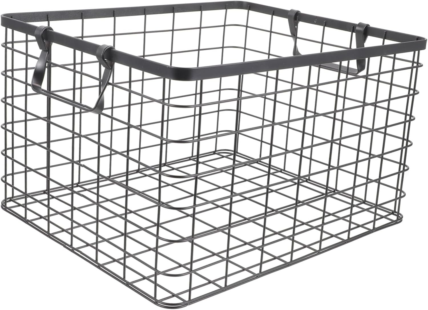 Firewood Basket Organizer Medium Iron Storage Holder for Use Lightweight and Durable with Handle for Camping Supplies and Fireplace Accessories