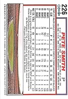Vista 2 de 1992 O-Pee-Chee Baseball #226 Pete Smith Atlanta Braves Official Bilingual MLB Trading Card That Parallels the 1992 Topps Set