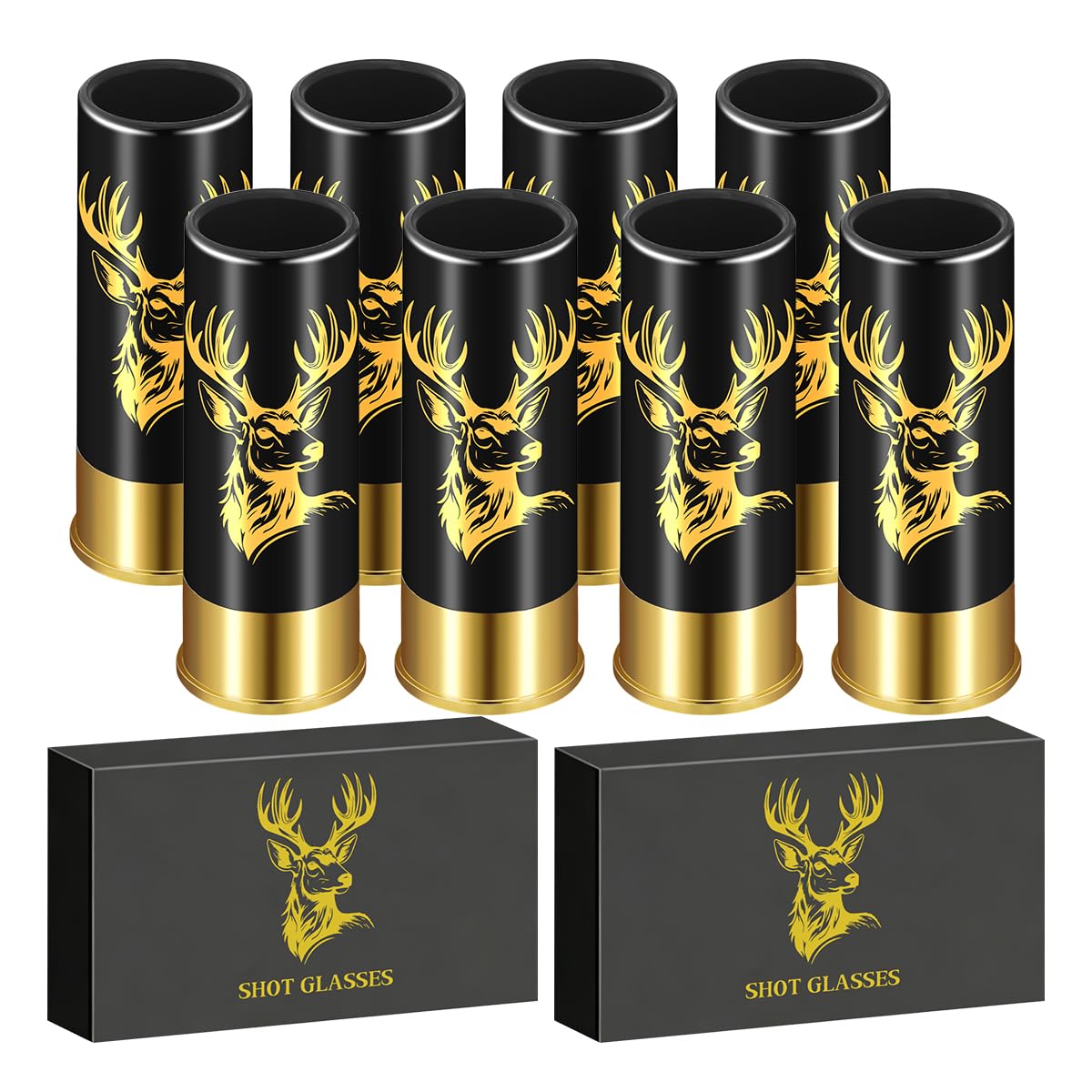 Set of 8 Shot Glasses, Stag's Head, Liqueur Glass, Gift Ideas — image 1