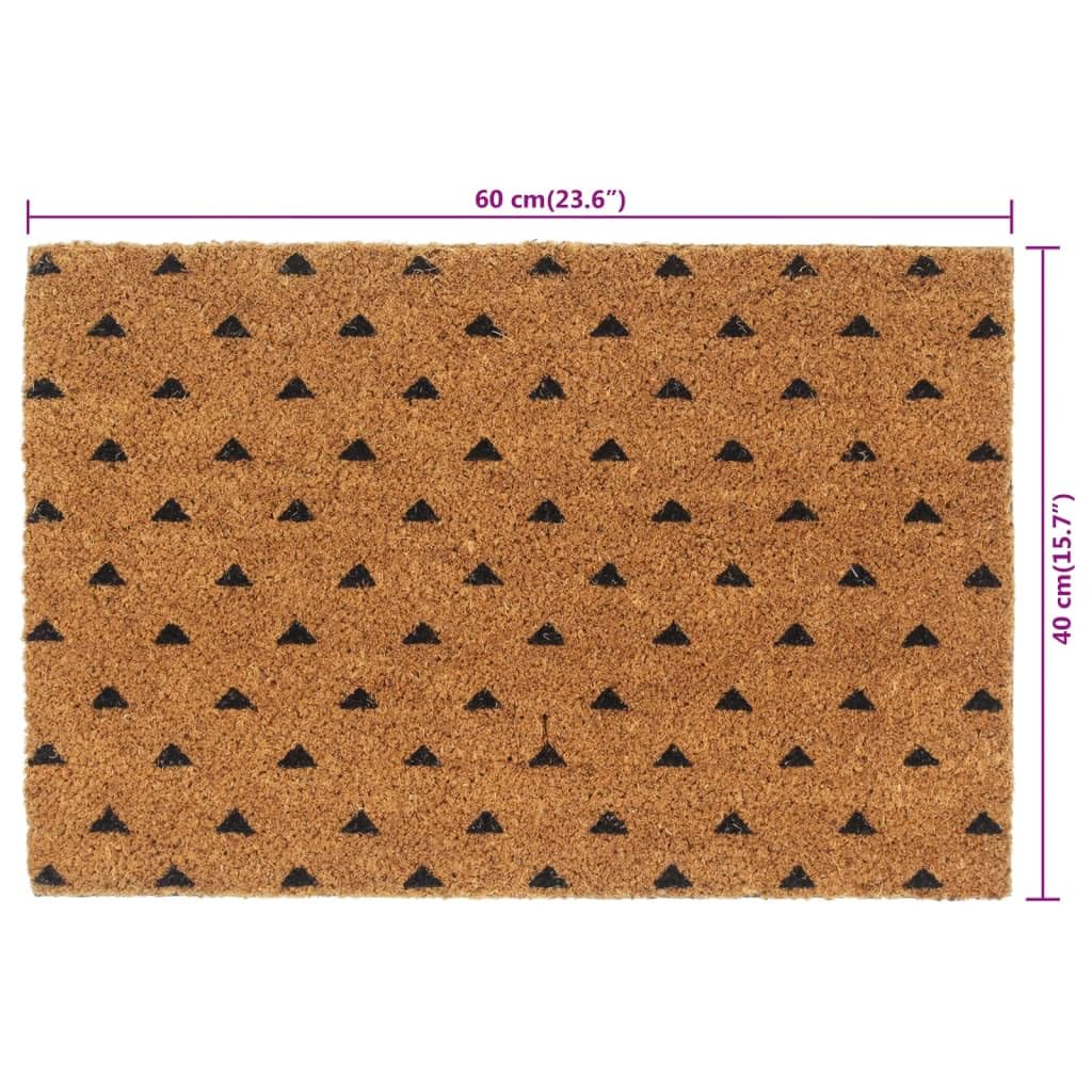 Paillasson naturel en fibre de coco - 40 x 60 cm - Tufté - Avec dessous en PVC antidérapant - Résistant aux intempéries et absorbant - Idéal comme paillasson pour l'entrée, la terrasse, le