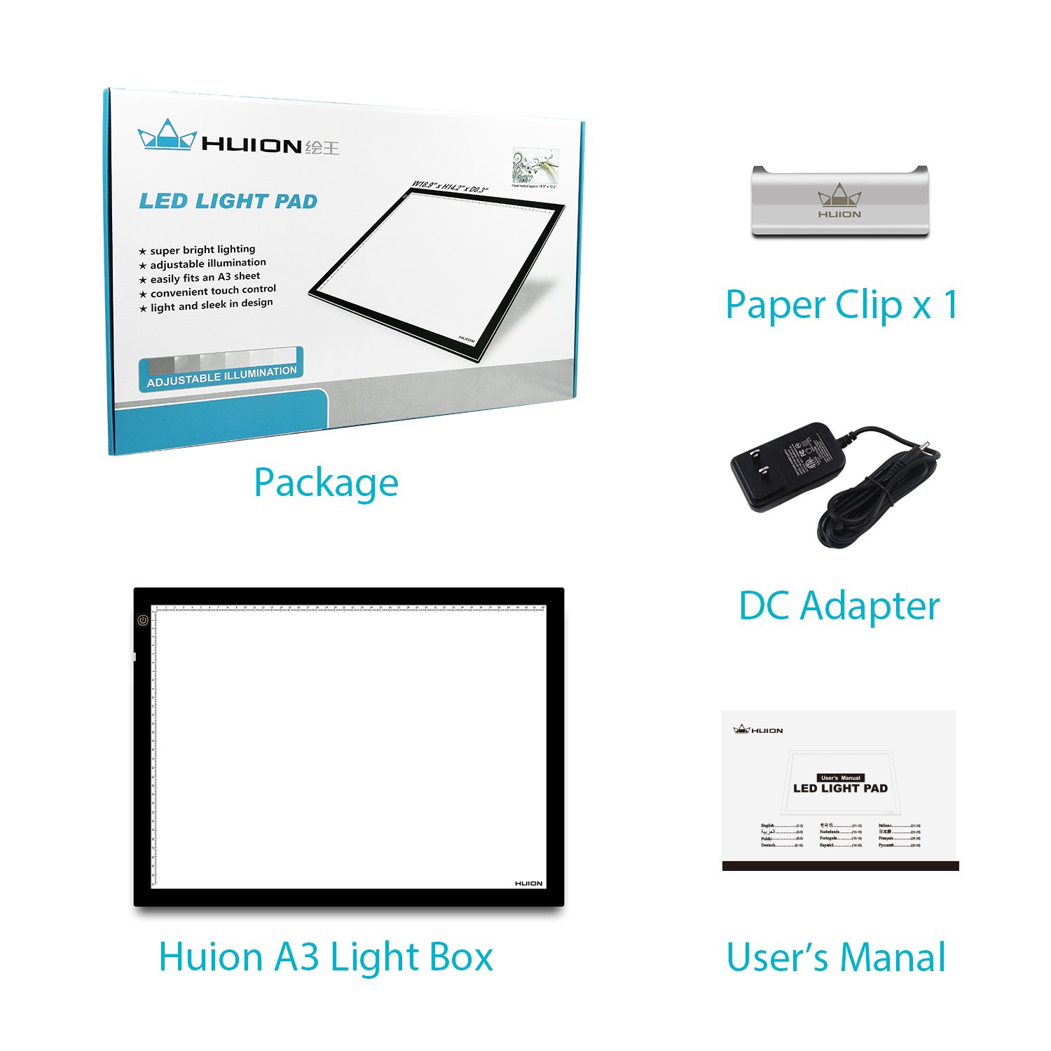 HUION A3 Light Box Light Pad Large Tracing Pad with Super bright led
