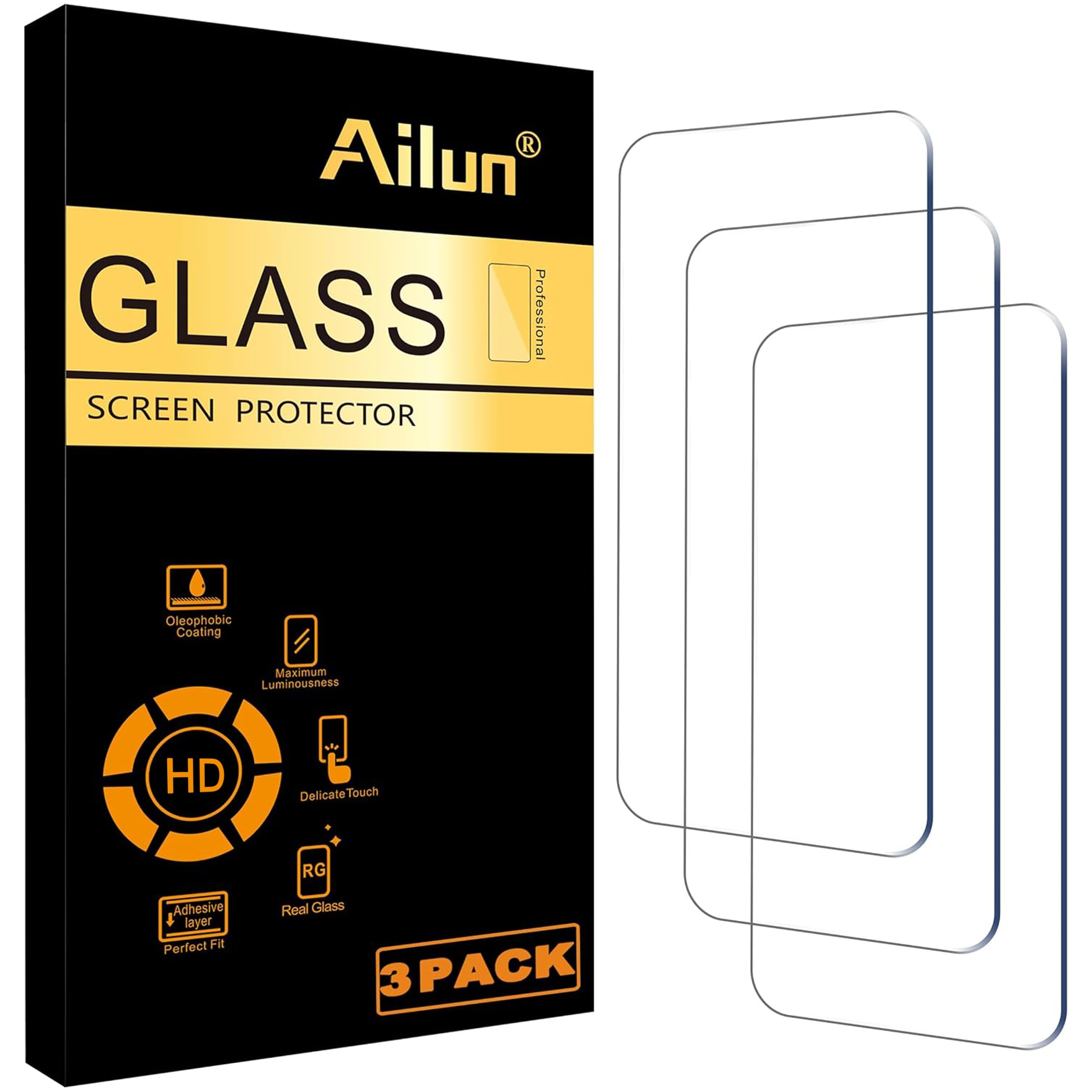Photo 1 of Ailun 3 Pack Screen Protector for iPhone 16 / iPhone 15 / iPhone 15 Pro