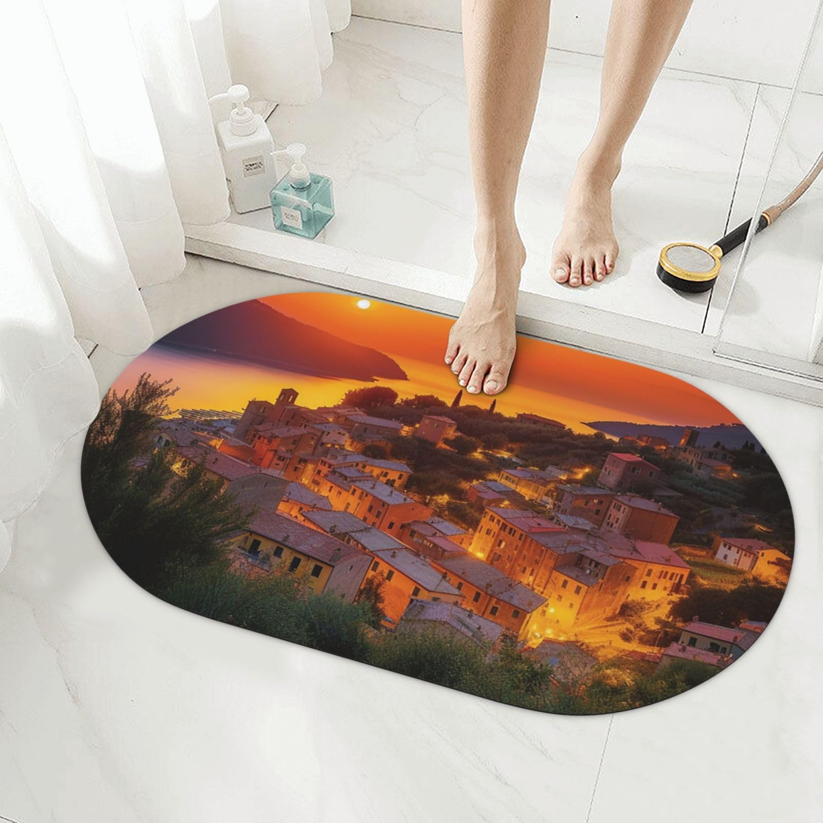 Tapis de bain en pierre super absorbant séchage rapide diatomée pour douche et baignoire
