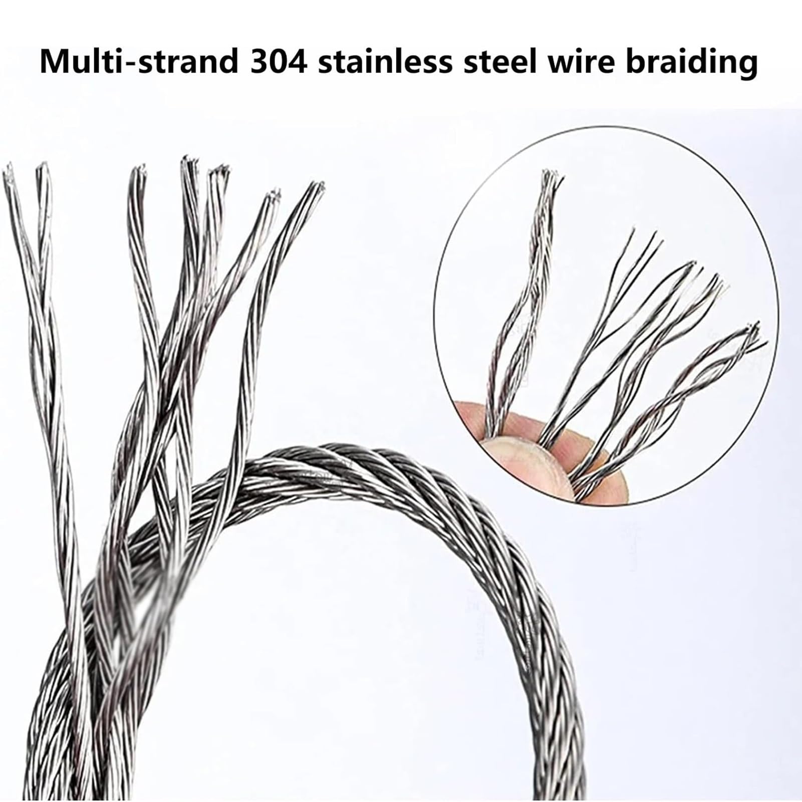 304 Edelstahl-Drahtgeflecht, flexibel, 5 cm, Balkon-Sicherheitsnetz, 1,5 mm Kabelzaun, langlebig, schlagfestes Netz (1 x 20 m) für Schutz im Freien