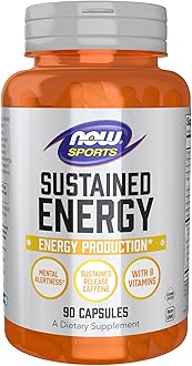Now Foods Sports, Sustained Energy Energy Production* Mental Alertness* Sustained Release Caffeine with B Vitamins 90 Veg Capsules
