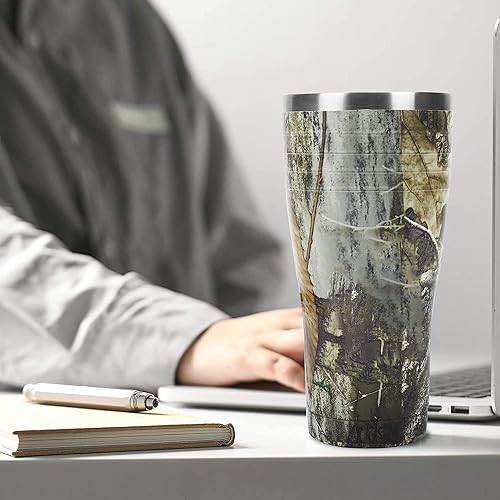 Miniatura 5 de DuraTech DT65303 - Vaso de acero inoxidable 18/8, capacidad para 30 onzas./30.0 fl oz, camuflaje con tapa de plástico transparente (paquete