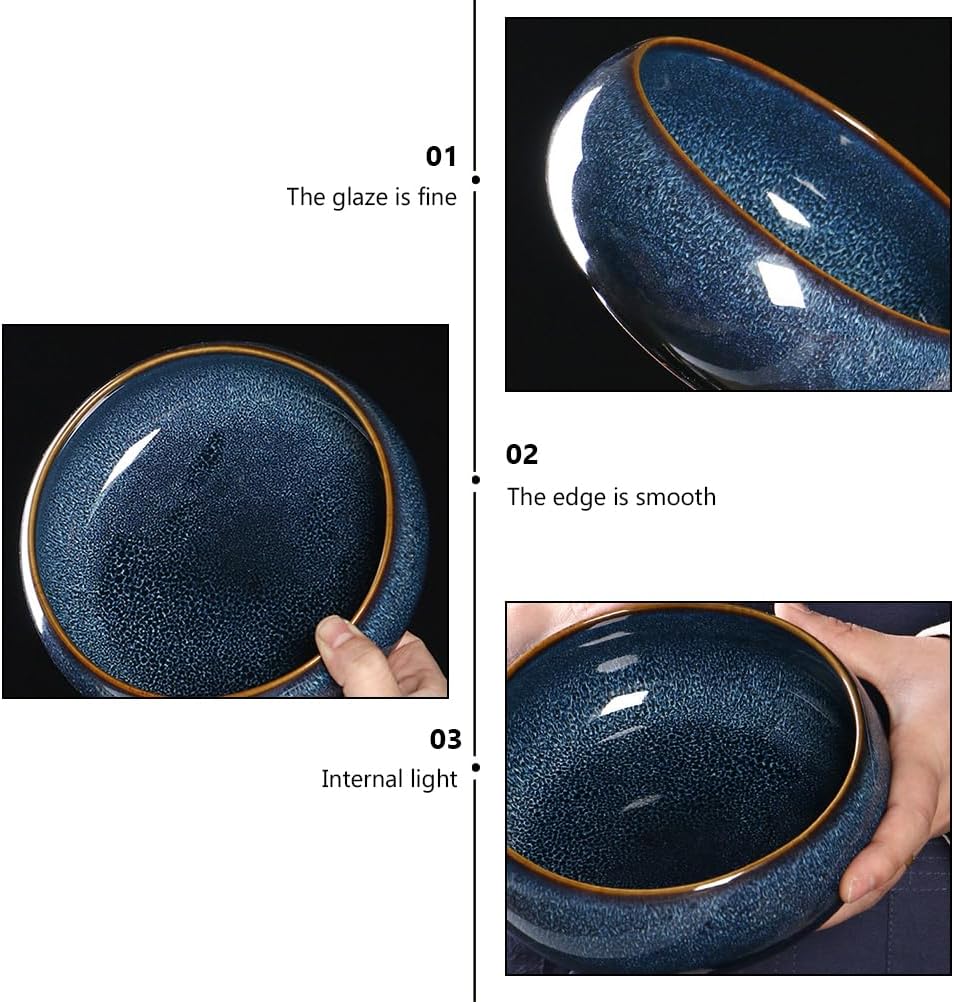 DOITOOL Kiln-changed Porcelain Tea Wash Bowl Ceramic Teacup Washer for Chinese Tea Ceremony for Craft Teas Convenient Home Professional Use