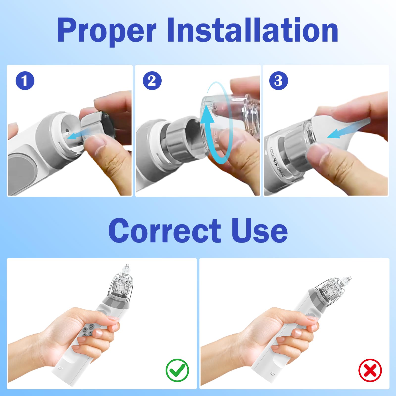 Aspiratore nasale per bambini, con 3 punte in silicone e 5 livelli di aspirazione regolabili, detergente per naso anti-riflusso con musica e leggero lenitivo, ricaricabile per neonati e bambini