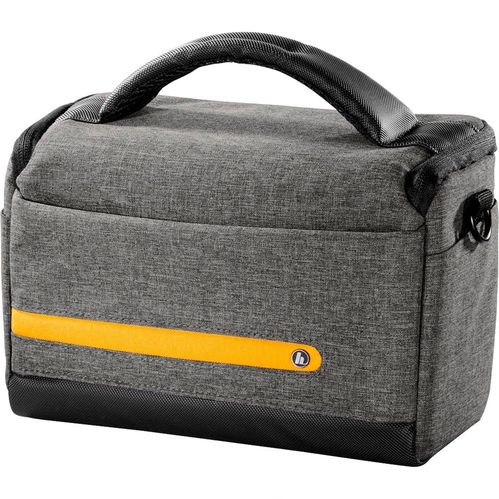 Hama "Terra Camera Bag Made of Recycled Polyester (Photo Bag for Digital Cameras 23 x 9.5 x 14 cm, Strap for Hanging as Shoulder Bag, Variable Inner Division, Trolley Strap, Carry Handle) Grey
