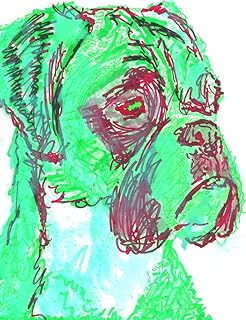 Abstract Vivid Boxer Dog Art Print, Gift For Boxer Dog Owner, Boxer Dog Art, Dog Painting Art Print, Boxer Dog Wall Art Print Hand Signed by Oscar Jetson